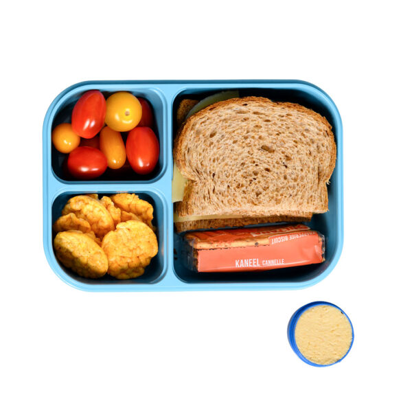 Lunchbox met vakjes blauw