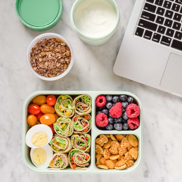 Lunchbox met vakjes groen