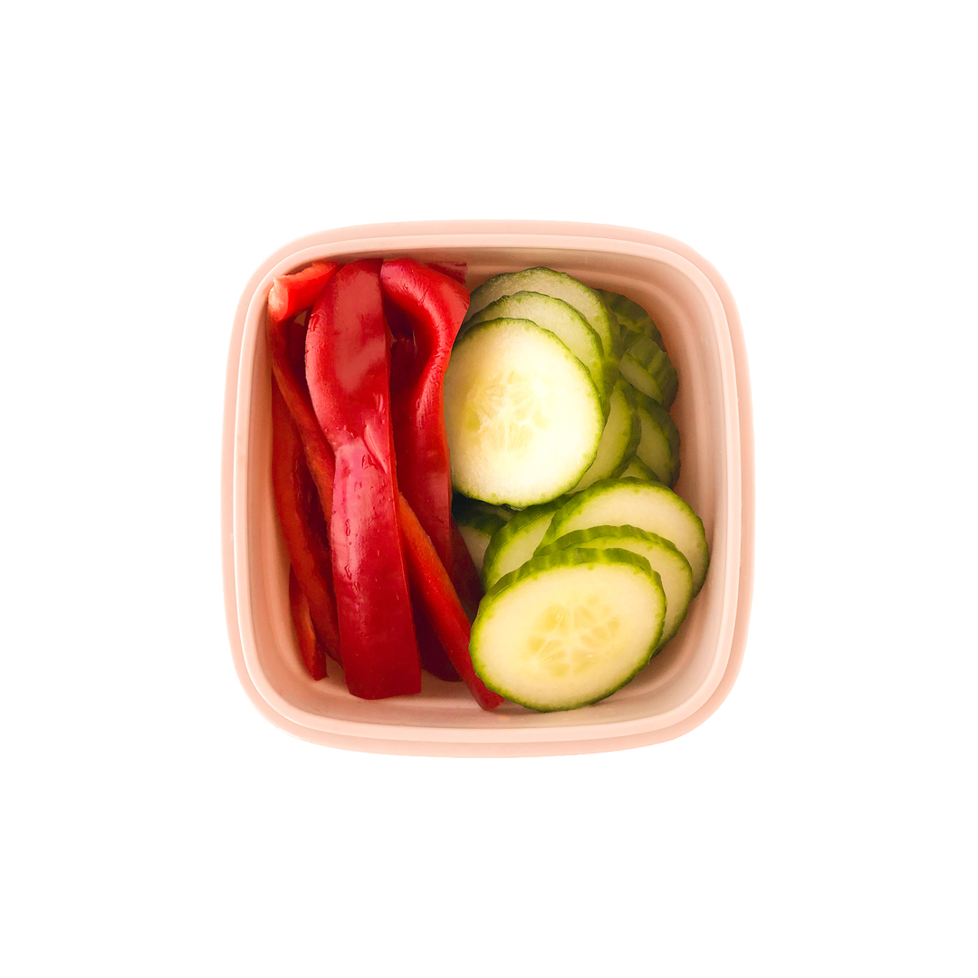 Stapelbare vershoudbakjes set 3-delig 520ml roze