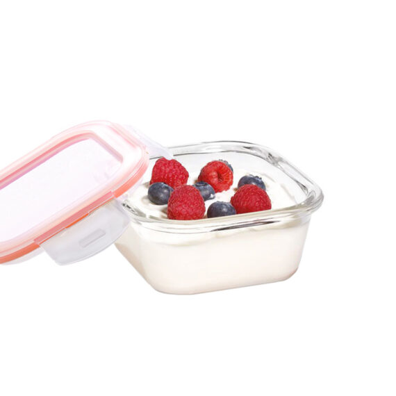 Glazen ovenschaal met deksel vierkant 300 ml