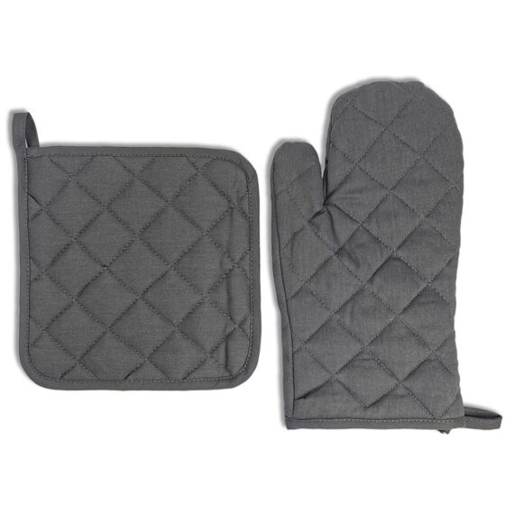 Ovenwant en pannenlap grijs