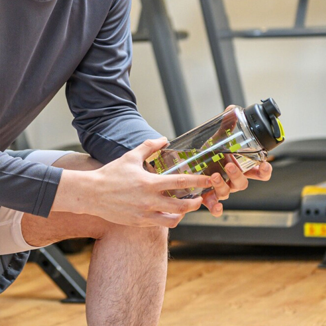 Motivatie waterfles met tijdmarkeringen