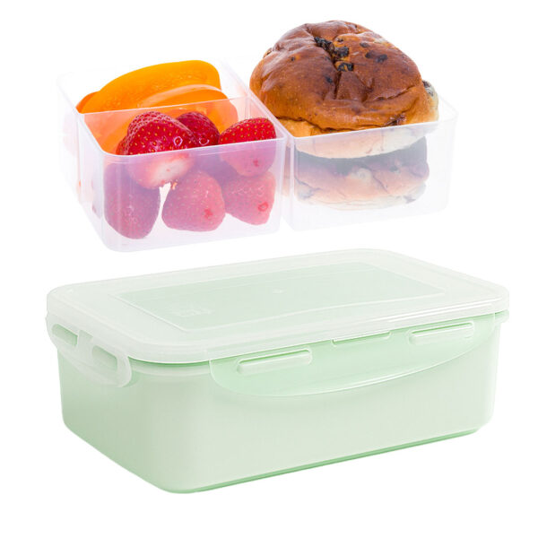 Lunchbox met vakjes groen