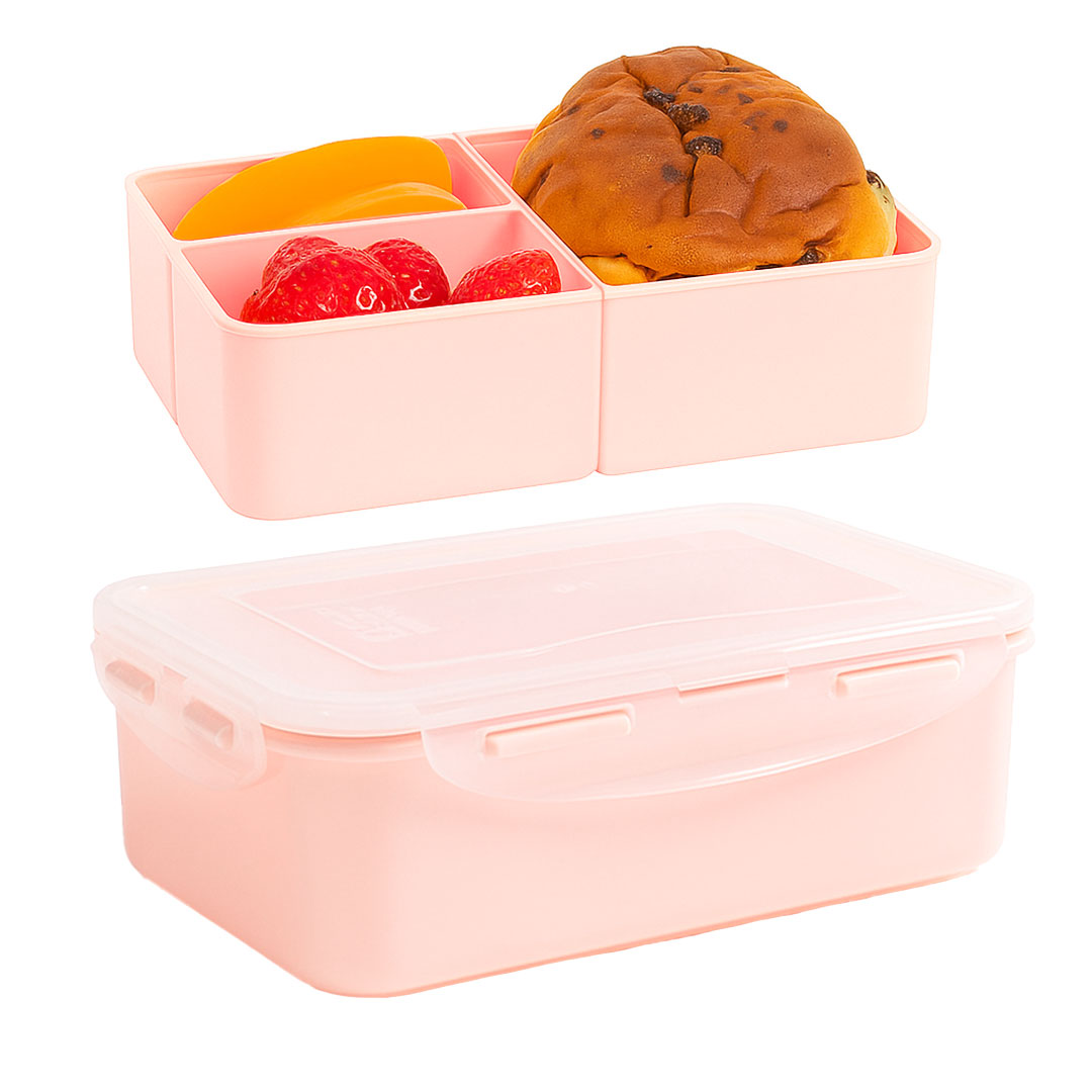 Lunchbox met vakjes roze