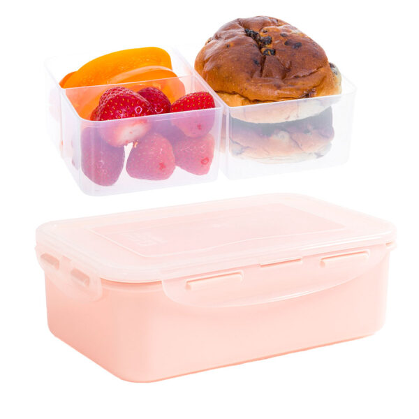 Lunchbox met vakjes roze