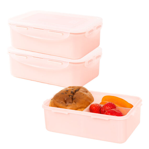 Lunchboxen met vakjes roze