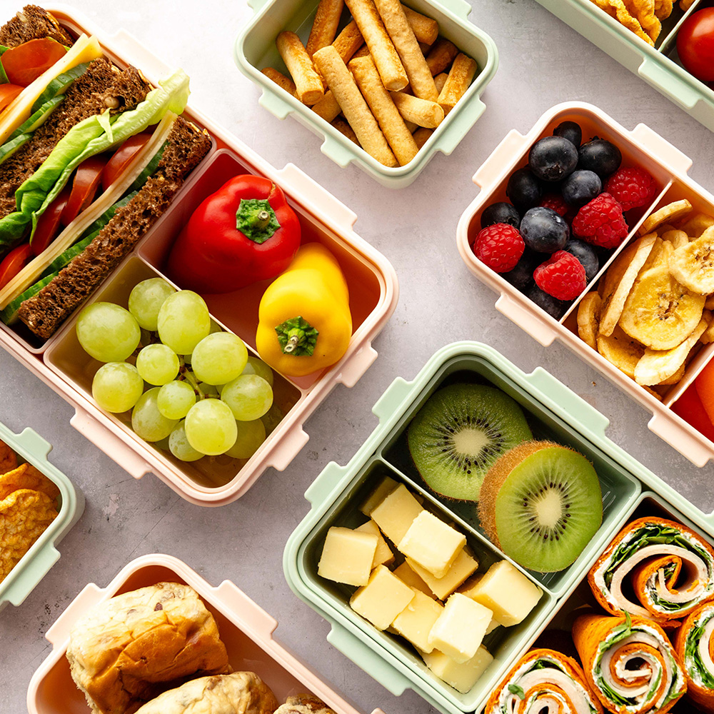 Lunchboxen met vakjes