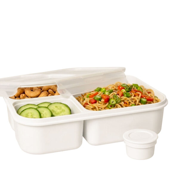 Lunchbox met vakjes 1,5 liter wit