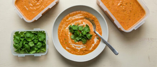Meal prep recept roze linzensoep