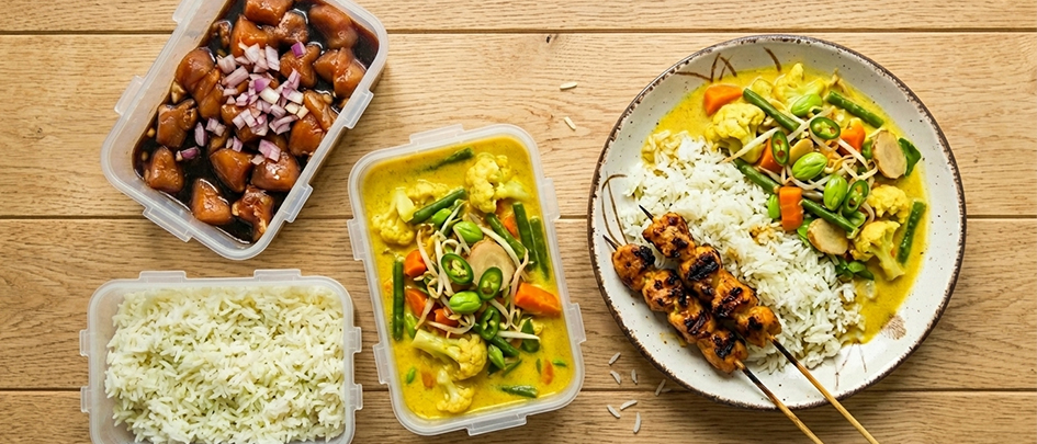 Meal prep recept saté met rijst en sajoer lodeh