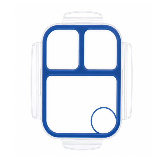 Deksel lunchbox 1500 ml met vakjes - Blauw