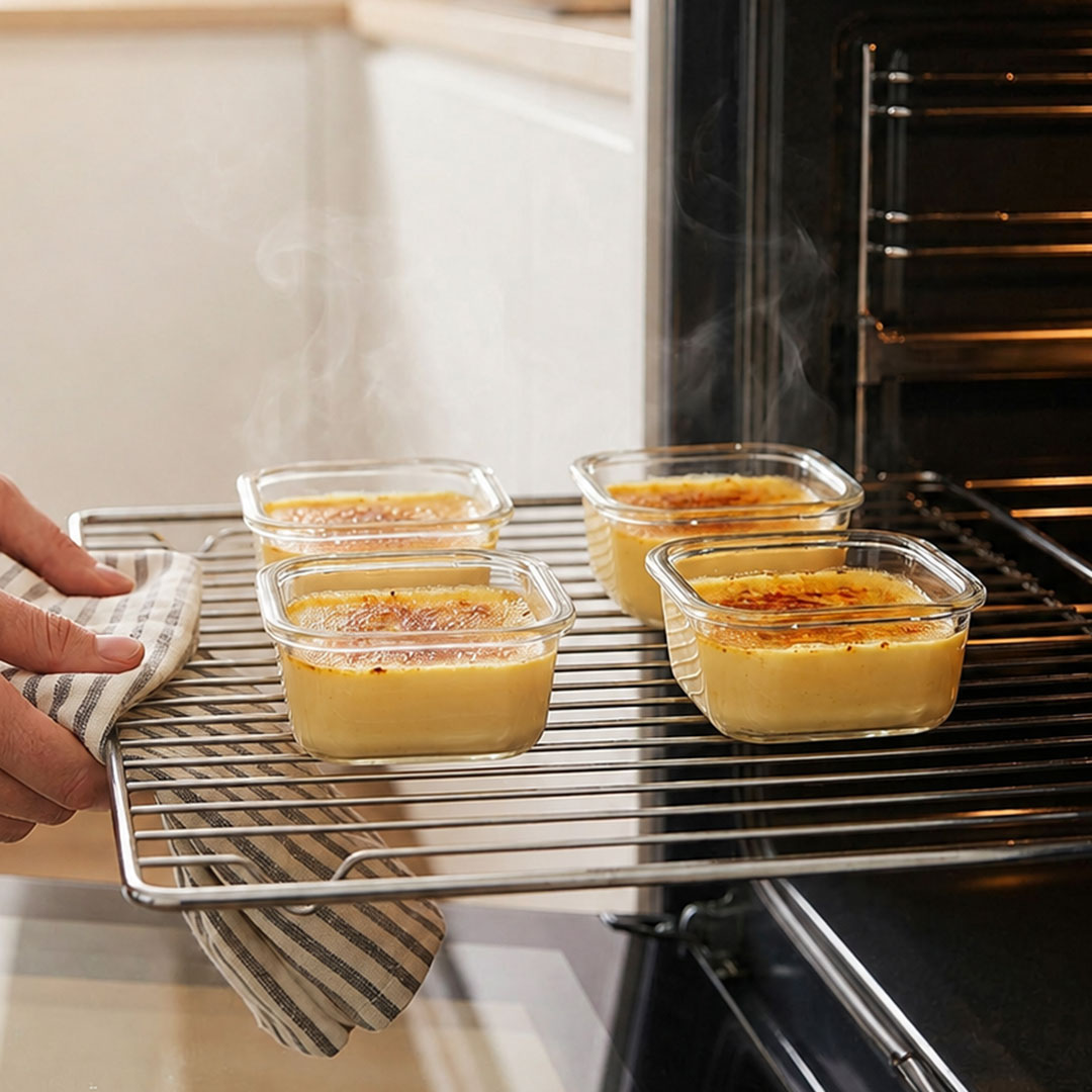 Glazen vershoudbakje 500 ml in oven